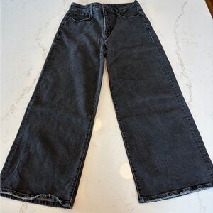 Good American Wide-Leg High-Rise Jeans in Washed Black